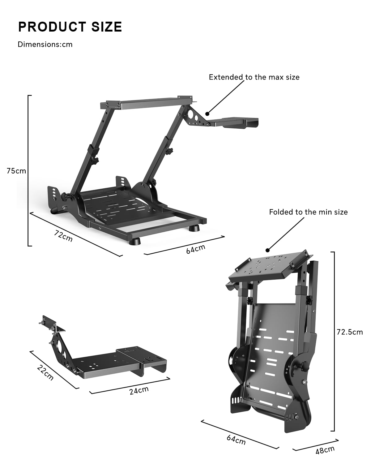 PXN Steering Wheel Stand – A10 Foldable&Adjustable Racing Wheel Stand