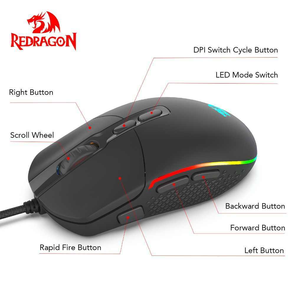Redragon M719 Invader Wired Optical Gaming Mouse 10,000 DPI - GameStop Pakistan