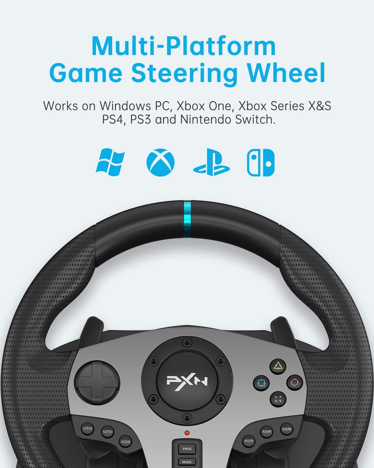 PXN V9 Gaming Racing Wheel with Pedals and Gear Shifter - GameStop Pakistan