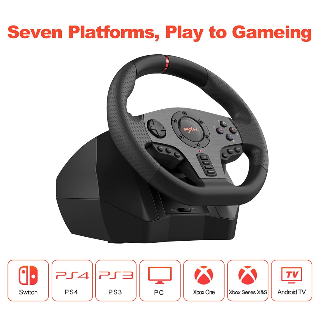 PXN V900 Gaming Steering Wheel - With Pedals and Joystick - GameStop Pakistan