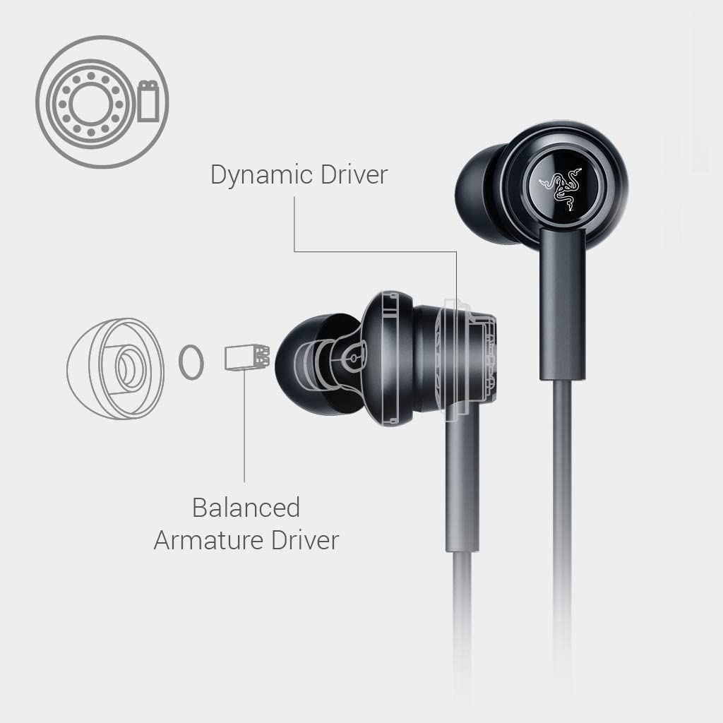 Razer Hammerhead Duo Wired Earbuds: Custom-Tuned Dual-Driver Technology- 3.5mm Headphone Jack - GameStop Pakistan