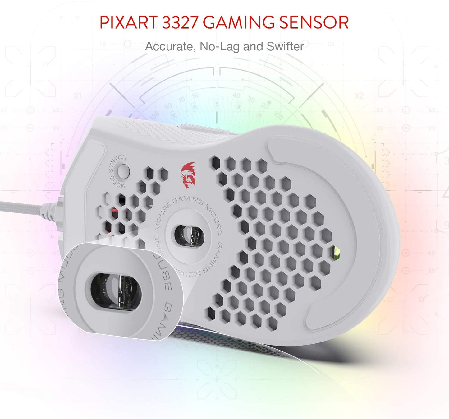 Redragon M808 Storm Elite RGB Gaming Mouse 12,400 DPI Optical Sensor - GameStop Pakistan