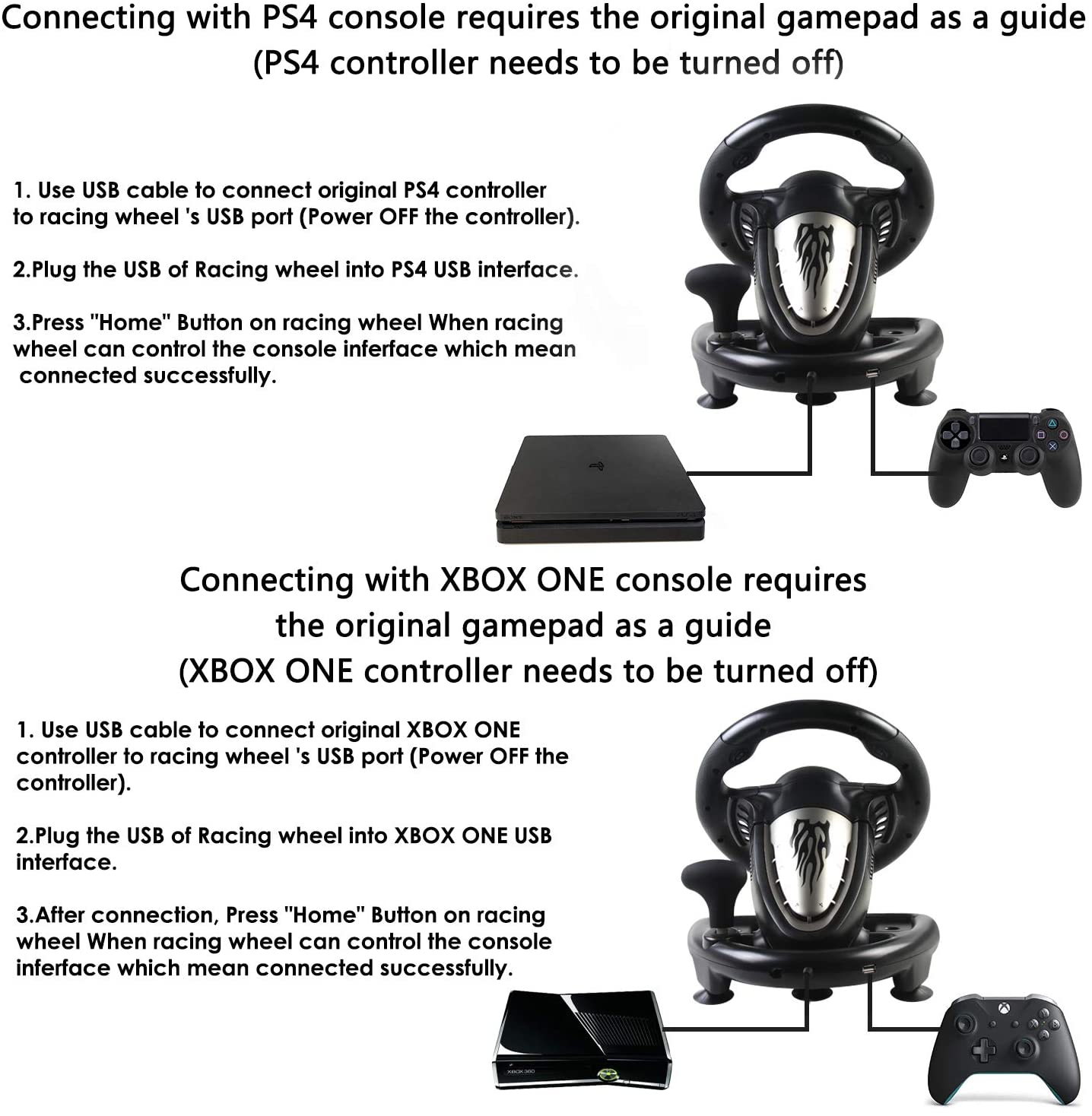 PXN-V3 Pro 180° Competition Racing Steering Wheel with Pedal. - GameStop Pakistan