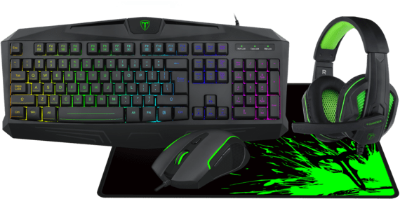 T-DAGGER T-TGS003 Mouse/ Keyboard/Mousepad/Headset 4 IN 1 Gaming Combo Set - GameStop Pakistan