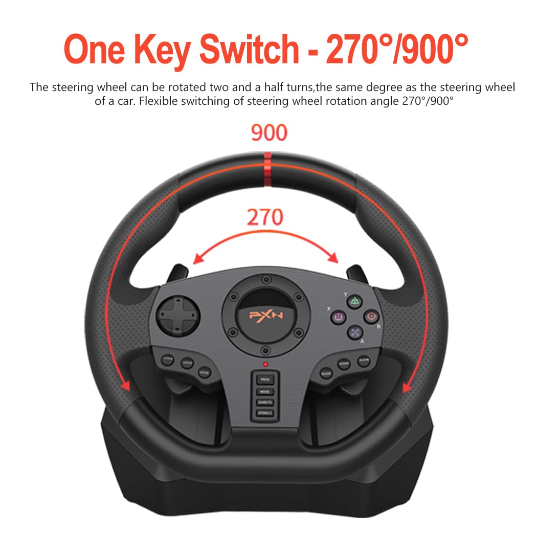 PXN V900 Gaming Steering Wheel - With Pedals and Joystick - GameStop Pakistan