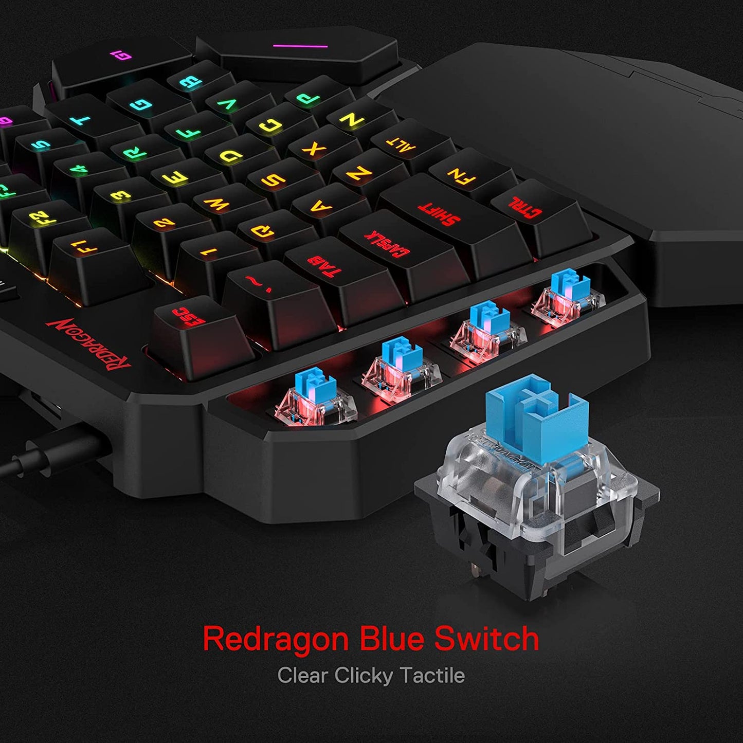 Redragon K585 DITI One-Handed RGB Mechanical Gaming Keyboard - GameStop Pakistan