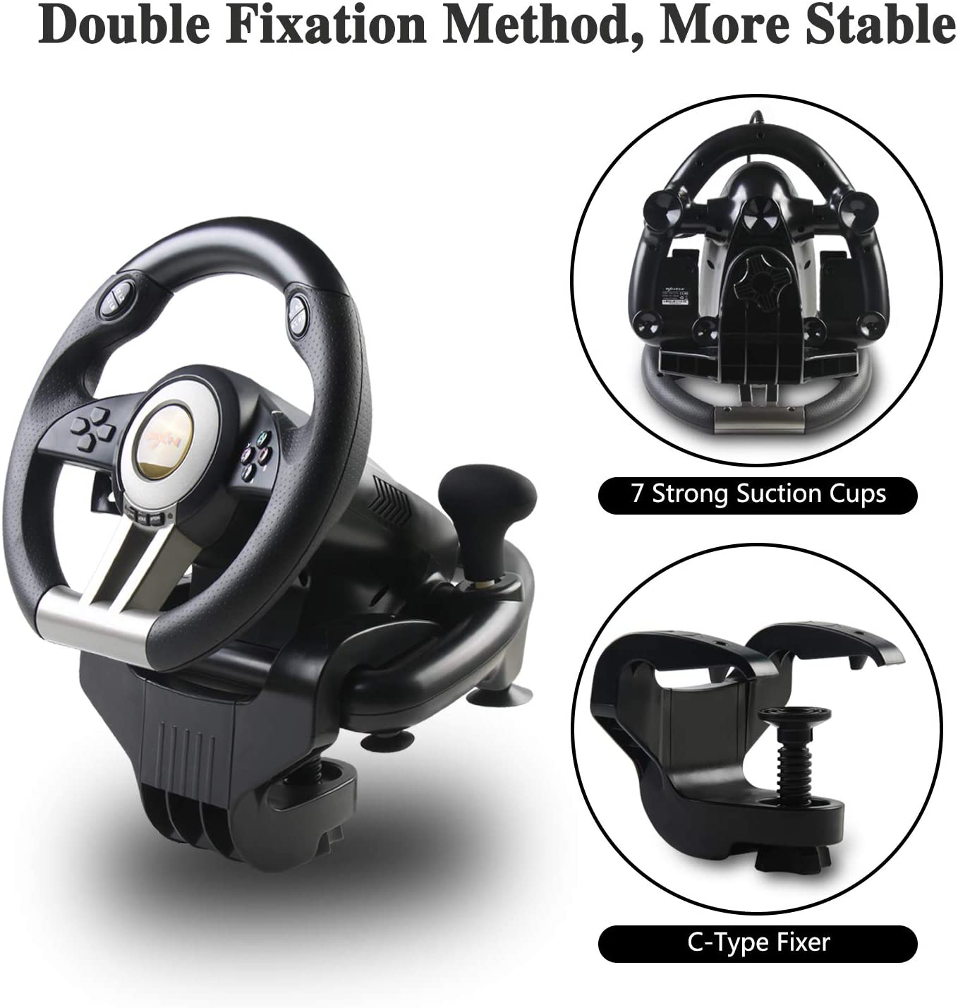 PXN-V3 Pro 180° Competition Racing Steering Wheel with Pedal. - GameStop Pakistan