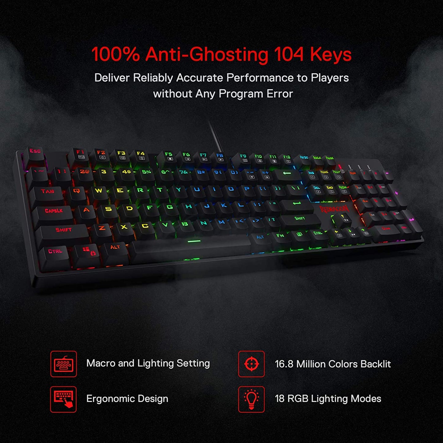 Redragon K582 SURARA RGB LED Mechanical Gaming Keyboard - GameStop Pakistan