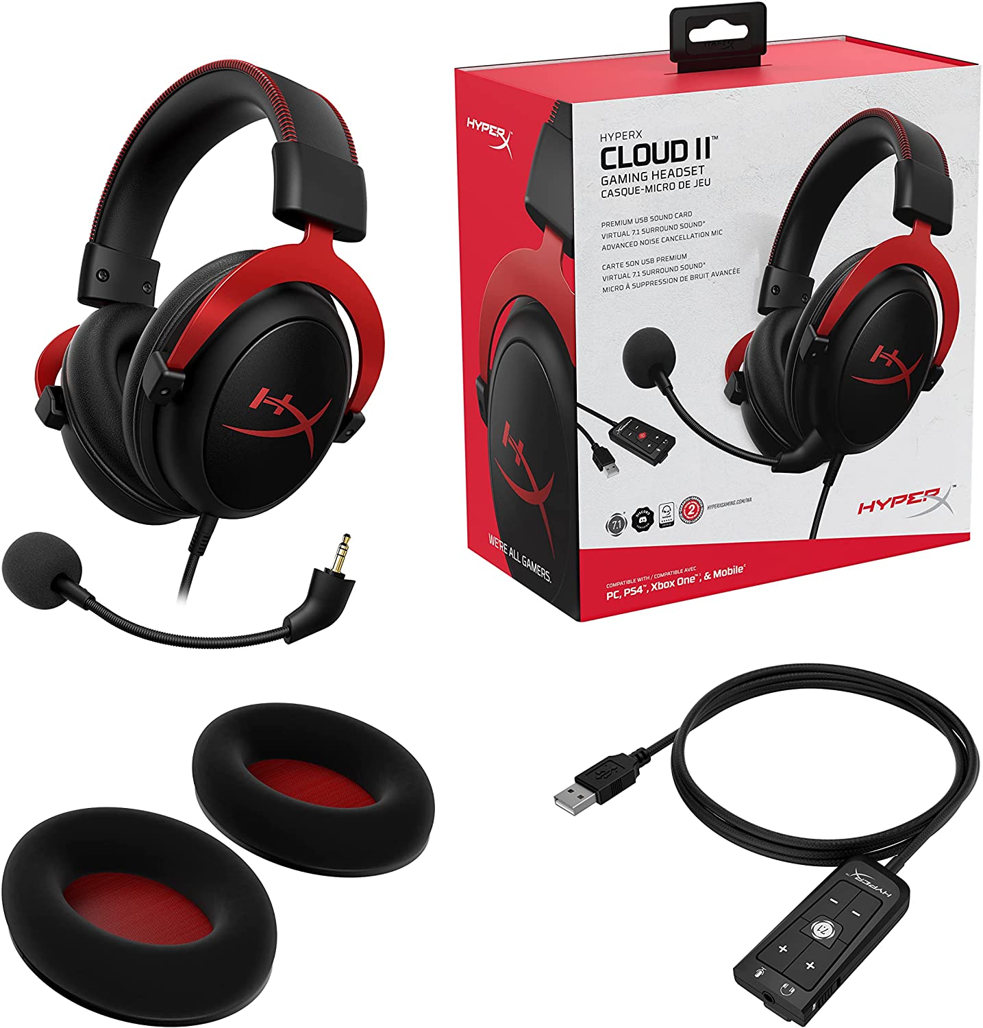 HyperX Cloud II Gaming Headset, 7.1 Surround Sound - GameStop Pakistan