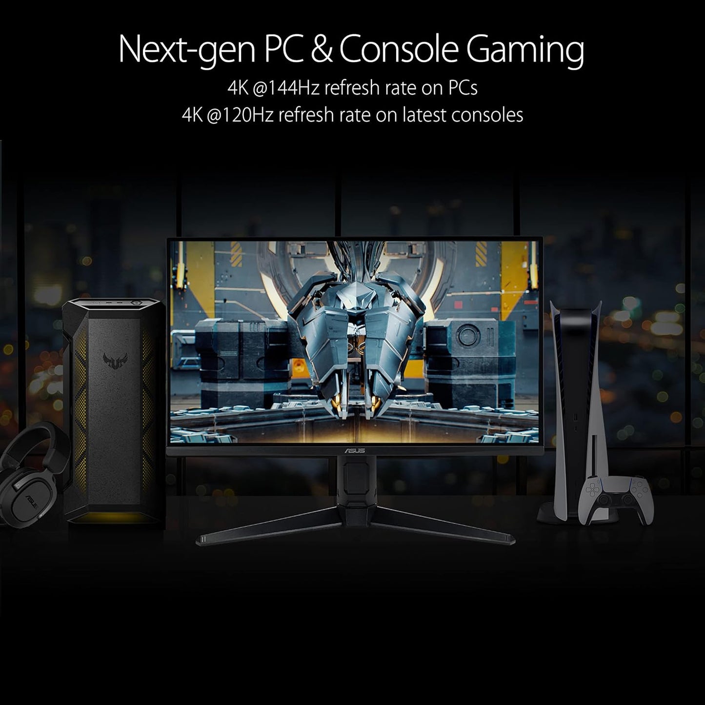 ASUS TUF Gaming 28” 4K 144HZ DSC HDMI 2.1, Monitor (VG28UQL1A) - UHD (3840 x 2160)