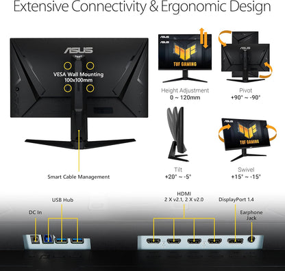 ASUS TUF Gaming 28” 4K 144HZ DSC HDMI 2.1, Monitor (VG28UQL1A) - UHD (3840 x 2160)