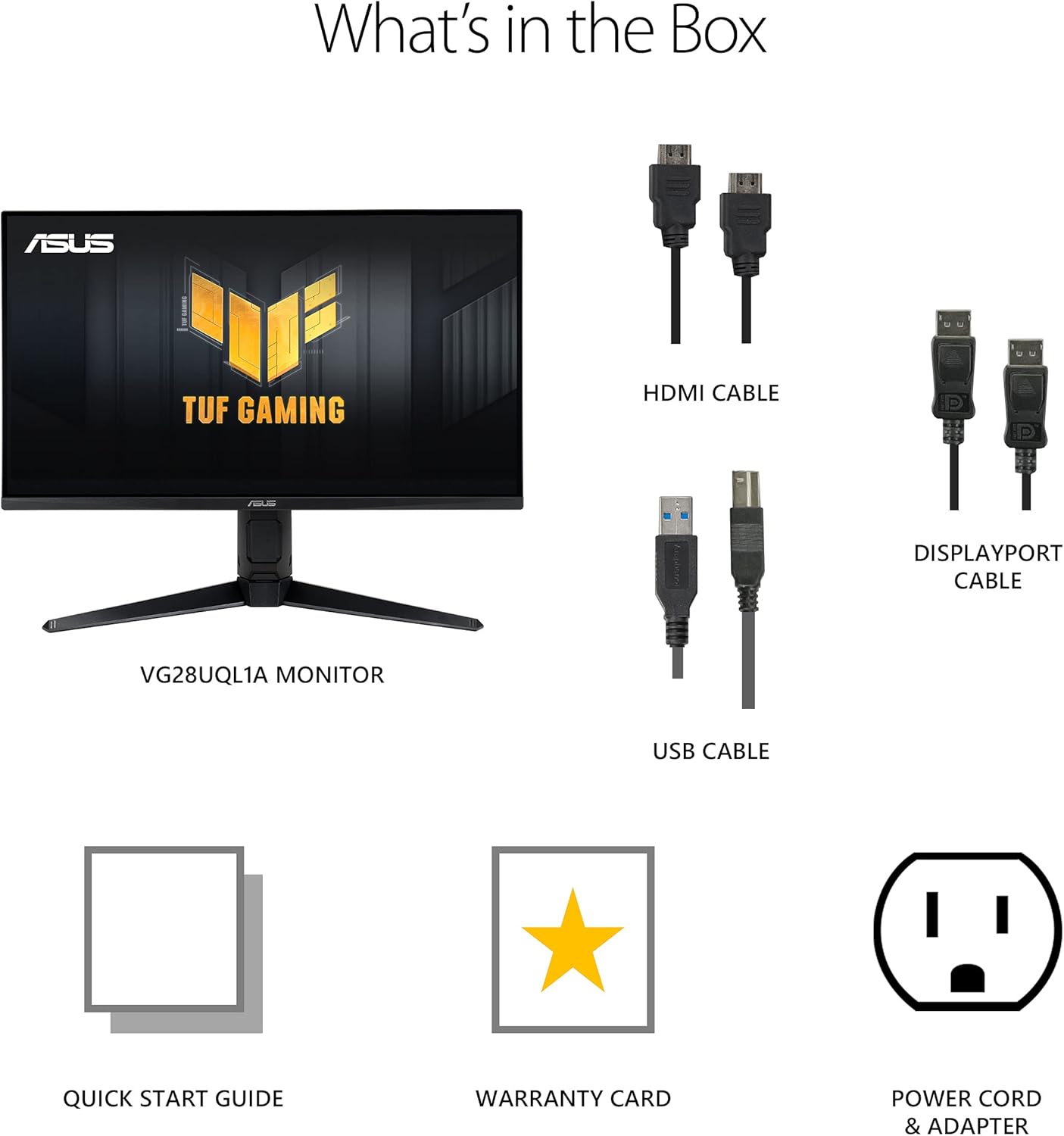 ASUS TUF Gaming 28” 4K 144HZ DSC HDMI 2.1, Monitor (VG28UQL1A) - UHD (3840 x 2160)