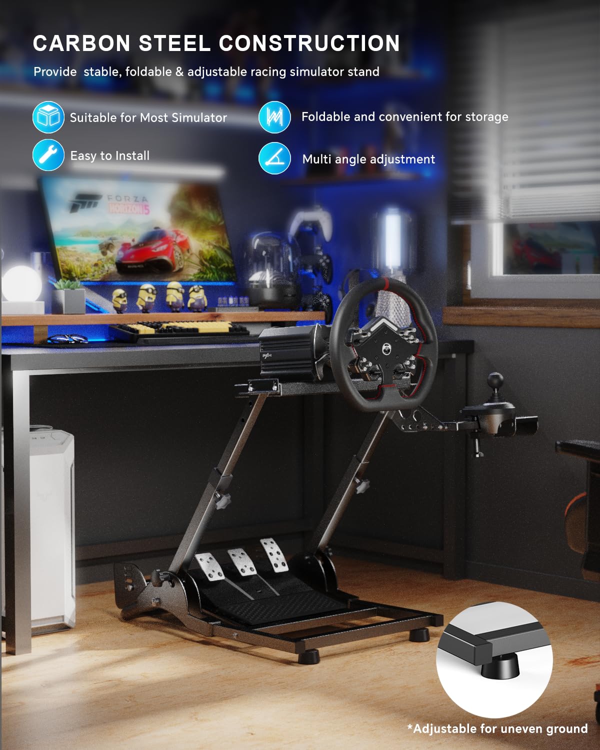 PXN Steering Wheel Stand – A10 Foldable&Adjustable Racing Wheel Stand