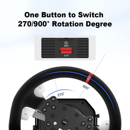 PXN V10 Force Feedback Steering Wheel for PC, Xbox One, Xbox Series X/S, PS4