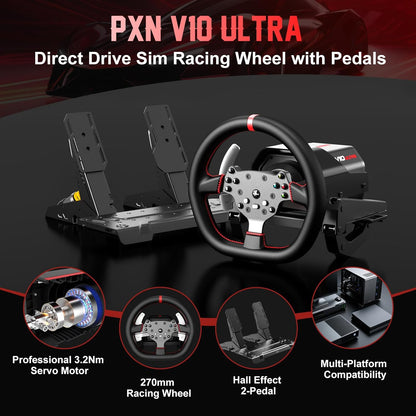 PXN V10 Ultra Direct Drive Racing Wheel for PC, PS4, Xbox Series X|S & Xbox One