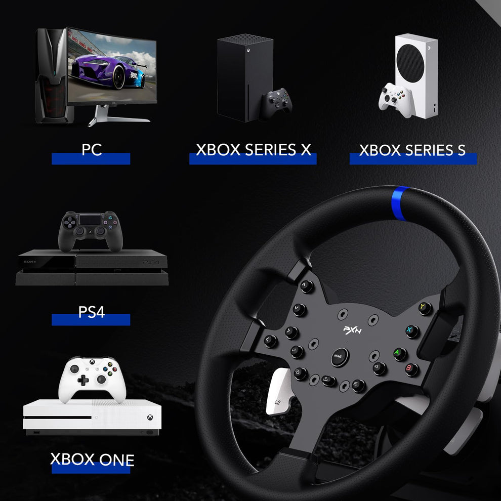 Xbox Racing Wheel Games PXN V99 Racing Wheel for PC, Xbox One, Xbox Series X/S, PS4 – GameStop ...