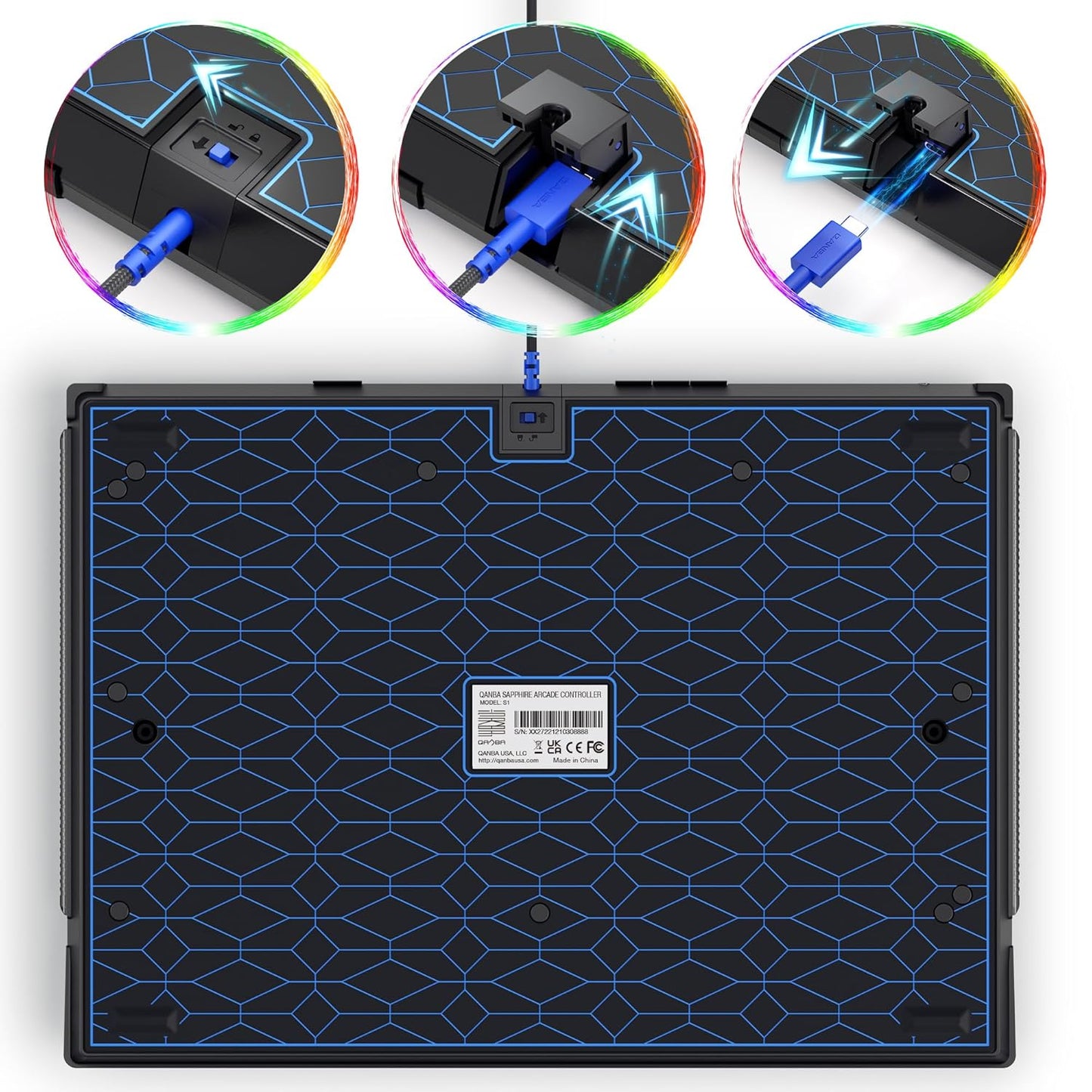 Qanba Sapphire S1 Leverless Arcade Controller Joystick for PS5,PS4,PC