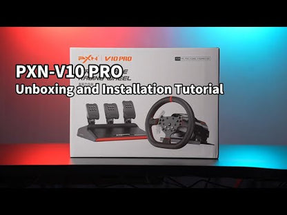 PXN V10 Pro Direct Drive Sim Racing Steering Wheel Pedals Kit Black for PC PS4 PS5 Xbox Series