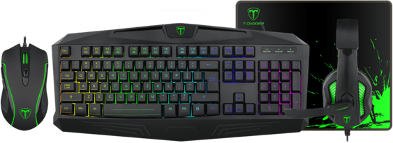 T-DAGGER T-TGS003 Mouse/ Keyboard/Mousepad/Headset 4 IN 1 Gaming Combo Set