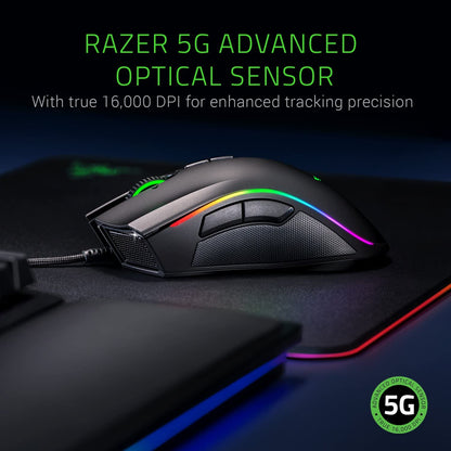 Razer Mamba Elite Wired Gaming Mouse 16,000 DPI Optical Sensor Chroma RGB