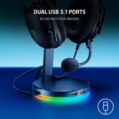 Razer Base Station V2 Chroma Headset Stand With Usb 3.1 hub and 7.1 sorround sound [Black]