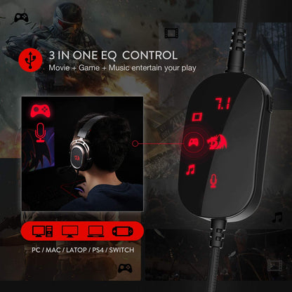 Redragon H710 Helios USB Wired Gaming Headset, 7.1 Surround Sound - GameStop Pakistan