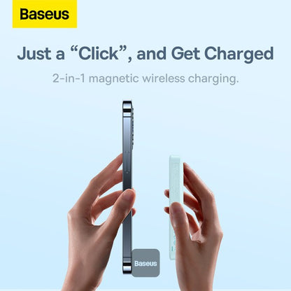 Baseus 10000mah Magnetic Mini Wireless Charging Power Bank 20W - Blue