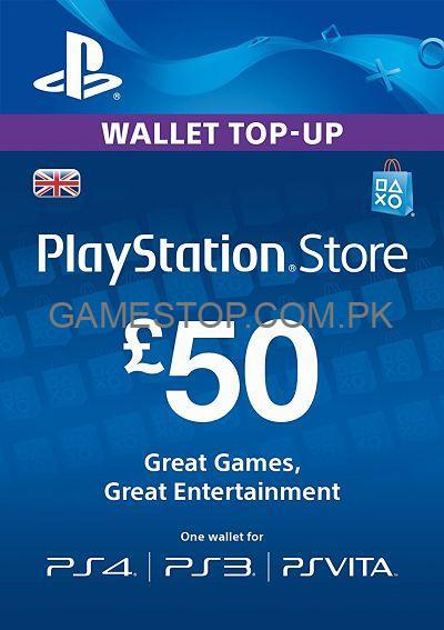 PlayStation PSN Digital Code 50 GBP Wallet Top Up [UK account] - GameStop Pakistan